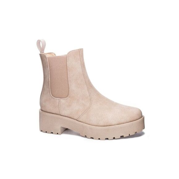 DIRTY LAUNDRY Womens Beige 1" Platform Back Pull-Tab Monet Chelsea 6.5 - Picture 1 of 3